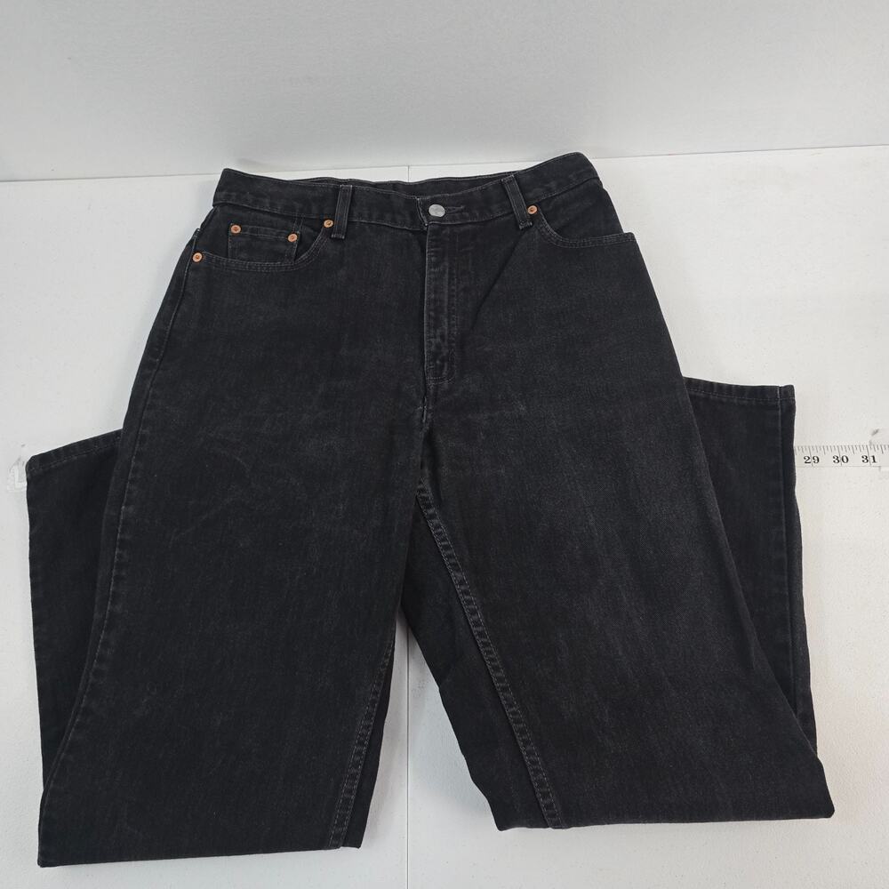VTG Levi's 550 relaxed tapered jeans 12 womens black denim 6264